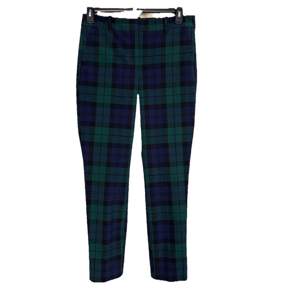 J. Crew Dress Pants Women’s 10 Black Watch Plaid Ruby Full-Length Stretch Tartan - Picture 6 of 16